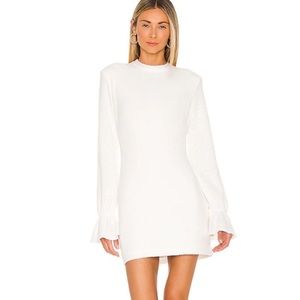 Long Sleeve Ivory Mini Dress. Size Medium